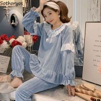 ✵♠♚ Women 39;s Warm Pajamas Large Size Velvet Pajamas Large Sizes - Pajama Sets Women - Aliexpress