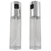 2PCS/Set Glass Oil Spray Bottle Pump Kitchen Olive Oil Sprayer Stainless Steel Oil Pot Bottle Oil Dispenser Gadget Cooking Tools