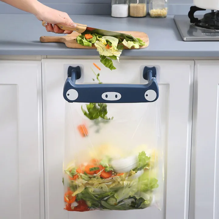 Garbage Bag Racks Kitchen Rubbish Bag Holder Cupboard Waste Bin Hanging Racks Trash Storage Rack
