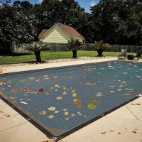 geegostudio 1pc Pool Leaf Net Cover For Inground And Above Ground Rectangle Pools Leaf Net Cover Finer Mesh Easy To Store Pool Screen Cover Pond Net To Cover Pool, Sunshade Ratio Over 70%