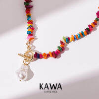 [10.10 Big Sale] IDOKAWA Baroque Pearl สร้อยคอสร้อยคอโบฮีเมียนสำหรับผู้หญิงไม่สม่ำเสมอ Multicolor Cubic Stone Simple Boho สไตล์สั้นลูกปัด Choker สำหรับ Lady Girl NO3001WW