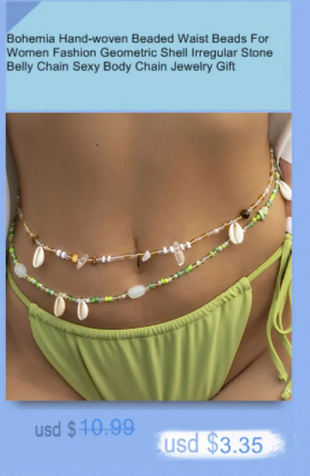Spring Summer New Boho Minimalism Multilayer Waist Beads For Women