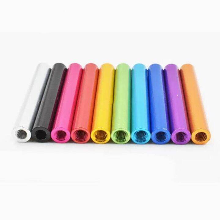 10pcs-m3-aluminum-standoffs-anodized-colourful-aluminum-round-standoff-spacer-column-rods-extend-long-nut-length-4mm-to-100mm-nails-screws-fasteners