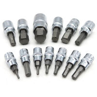 13 Pcsset Metric Tamper-Proof Hex SAE And Metric Sized Sockets Wrench Hex Socket Bit Set 38"" 14"" 12"" Drill Bit Adapter