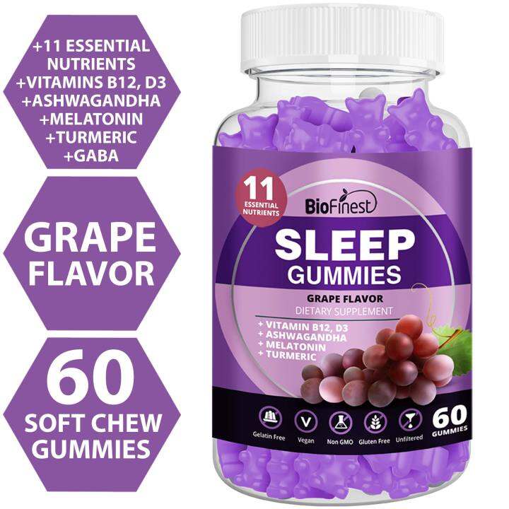 Biofinest Sleep Gummy Supplement Melatonin Ashwagandha GABA Chamomile