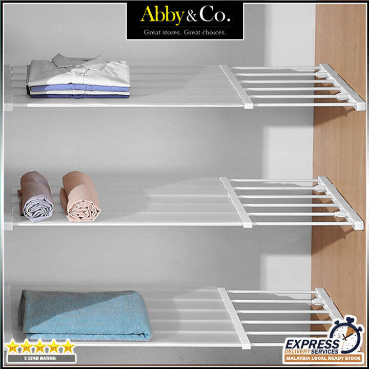 Abby & Co Adjustable Closet Shelf Storage Rack, Organizer Shelf