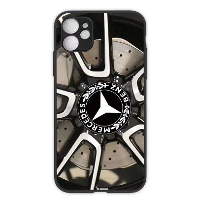 เคสสำหรับไอโฟนโทรศัพท์กันกระแทก Mercedes-Benz 14 /Pro/plus/pro Max/ 13/12/11-กระจกป้องกัน