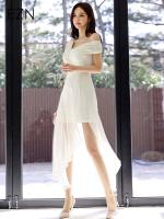 EZN White Evening Dress for Women Korean Fashion Bridal Women Prom Party Dresses 9583