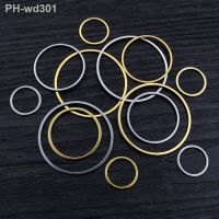 20pcs 15-60mm 316 Stainless Steel Gold Plated Earrings Rings Big Circle Ear Wire Hoops Pendant DIY Jewelry Findings Accessories