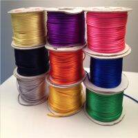 2MM Braided Macrame Silk Macrame Cord Rope Thread Wire DIY Chinese Knot Satin Bracelets Making Findings Beading 10-225Meters Spine Supporters