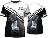 Mens Womens 3D Printing Cool Pitbull Casual Round Neck T-Shirt with to All My Haters for Funny Gift for Dog Pet Lover