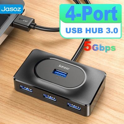 Jasoz ฮับ USB 4-Prot 3.0ความเร็วสูงฮับ USB C อะแดปเตอร์แยกสำหรับพีซีแฟลชไดร์ฟอุปกรณ์แม็คบุ๊ค Type C USB เครื่องขยายสัญญาณ Feona