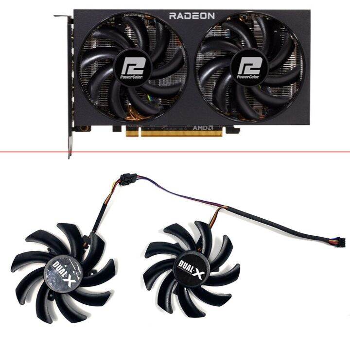 2pcs-new-cooling-fan-85mm-4pin-fdc10h12s9-c-rx5700-5600-5500-xt-gpu-fan-powercolor-amd-radeon-rx-6600-rx-6600xt-video-card-fan