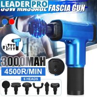 3000mAh 6 Head Therapy Massage Guns 6 Gear Muscle Massager Hammering Style Relax Deep Tissue 4500r/min Rechargeable Massager