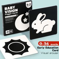 Montessori Baby Toys Black White Flash Cards High Contrast Visual Stimulation Cards Early Education Toys For Nerborns