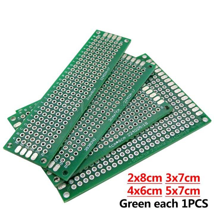 4ชิ้น5x7-4x6-3x7-2x8ซม-สีน้ำเงินเขียวสองด้านทองแดงต้นแบบคณะกรรมการสากล-pcb-ถ้ำแผงวงจรควบคุมบอร์ดสำหรับ-arduino