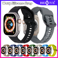 นาฬิกาข้อมือ Sport Band สาย สำหรับ Apple Watch band Ultra 8 7 49mm 45mm สายทดแทนสายอ่อน iWatch Series 6 5 4 SE 44mm 42mm Smart Watch