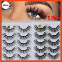 DANCH SKONHED 5 Pairs แฟชั่นของผู้หญิง หลากสไตล์ ปุยหลายชั้น ธรรมชาติยาว 3D Faux Mink Hair ต่อขนตา ขนตาปลอม กากบาด