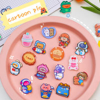 5Pcs Kawaii เข็มกลัดอะคริลิครูปแบบการ์ตูนน่ารักตกแต่งป้าย Pin บนเข็มกลัดกระดาษคลิปโรงเรียนนักเรียนเด็กอุปกรณ์เสริม