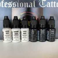 Radiant Colors Tattoo Ink 1/2 oz Black Gray White