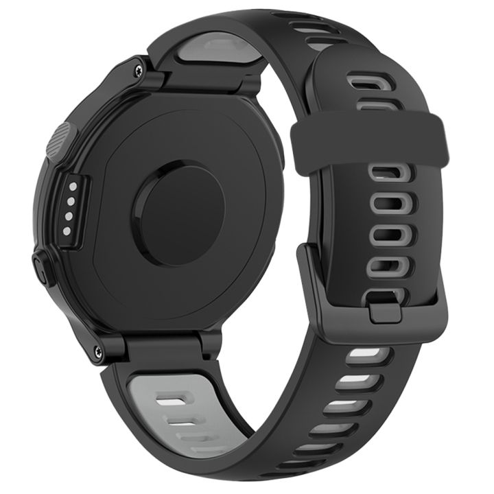 สำหรับ-garmin-forerunner-220-230-235-620-630-735xt-สายสองนาฬิกาซิลิโคนสี-สีดำ-สีเทา-ขายเอง