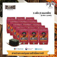 สาหร่ายเกาหลีทะเลปรุงรส รสไก่เผ็ดเกาหลี brand monster gim spicy chicken 5pack ( 6g.x15pcs)