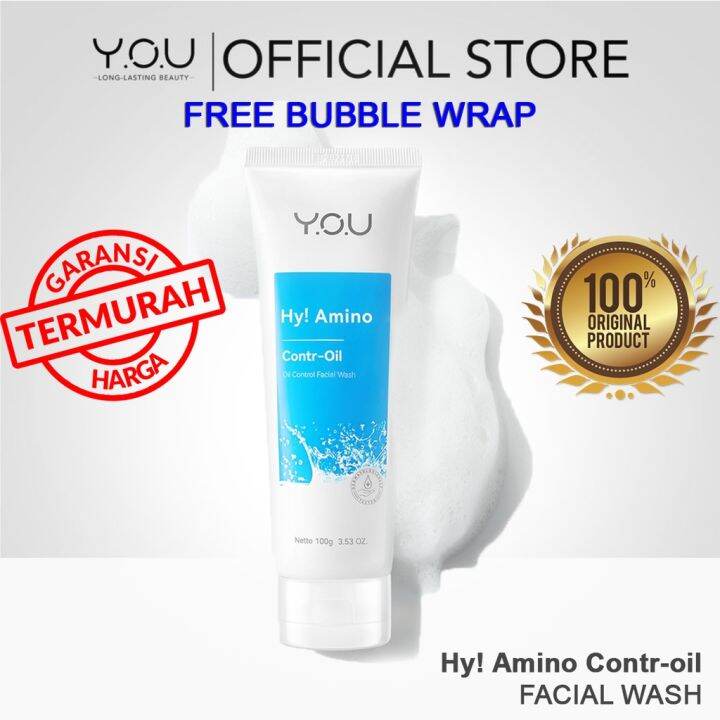 You Hy Amino Facial Wash Oil Control Hydrating Brightening Anti Acne Sabun Cuci Muka