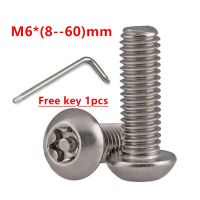 20pcs/10pcs M6 Torx Secutiry Bolt 304 stainless steel A2 Button Pan Round Head with Pin Tamper Proof security screws Screw