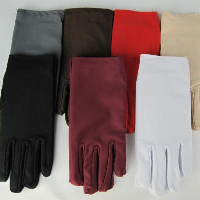 5 Colors Elastic Satin Formal Prom Wedding Gloves Stretch Women