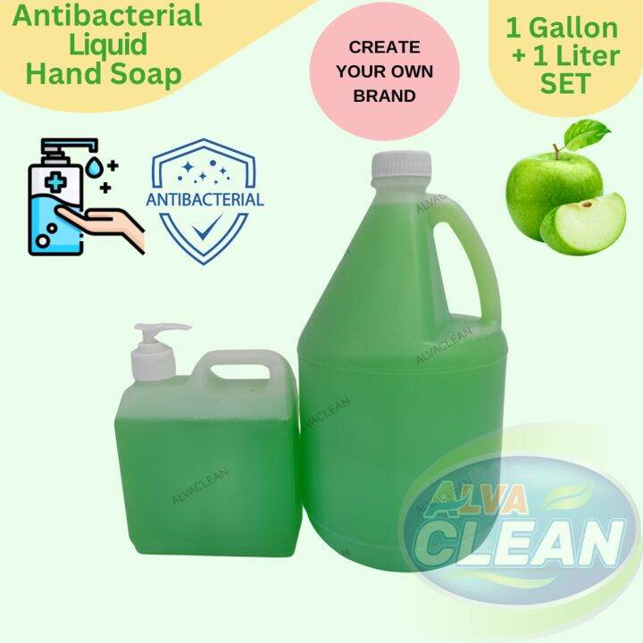 Antibacterial Liquid Hand Soap 1 GALLON + 1 Liter Pump SET / Germicidal