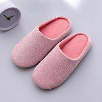 【ปั๊ก】รองเท้าใส่ในบ้านสวมบนรองเท้าแตะในร่มที่นุ่มนวลผ้ากำมะหยี่สำหรับผู้หญิงและผู้ชาย