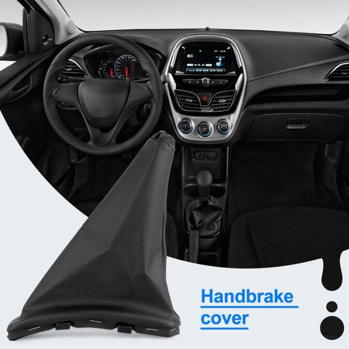 handbrake-gaiter-cover-hand-brake-boot-black-pu-leather-for-chevrolet-spark-2011-2016