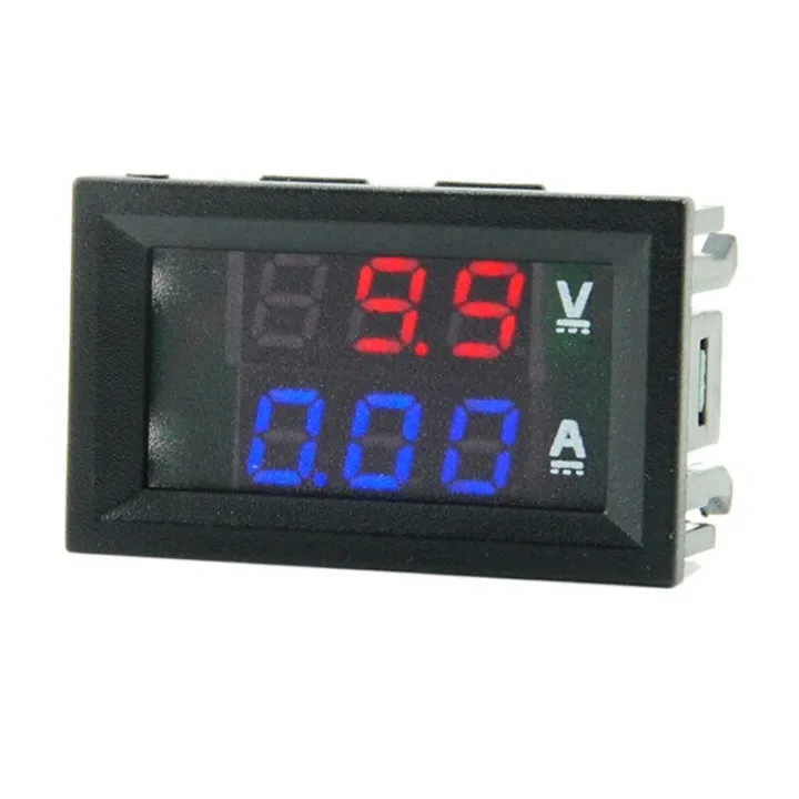 DC 100V 10A 50A 100A Voltmeter Ammeter Blue + Red LED Amp Dual Digital ...