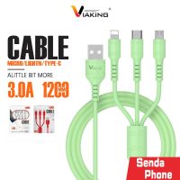 สายชาร์ต type c สายชาร์จ สายชาร์จเร็ว Fast Charging Cable VIAKING สายชาร์จ3หัว รุ่น YTS02 สายชาร์จเร็ว3A USB สายชาร์จ3in1 รองรับ iPh Micro Type-C สินค้าขายดี สายชาร์จ คุณภาพดี