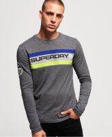 SUPERDRY TROPHY LONG SLEEVE T-SHIRT - เสื้อยืด สำหรับผู้ชาย สี Black Grit