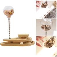 Cat Treat Dispenser ของเล่น Spring IQ Treat Ball Treat Dispensing ของเล่นแมวสำหรับแมวในร่ม Interactive Ball Treats ช้า Feeder