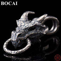 Bocai S925จี้เงิน2023แฟชั่นใหม่หัวมังกรจีนพังก์บริสุทธิ์ Argentum พระเครื่องเครื่องประดับยอดนิยมสำหรับผู้ชายผู้หญิง