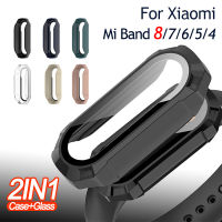 2in ฟิล์มป้องกันเคสหน้าจอ1ชิ้นสำหรับ Xiaomi Mi Band 8 7 6 5 4 3เคส + ฟิล์มป้องกันเต็มรูปแบบฝาครอบป้องกันสำหรับ Miband 6 7 8 Band 5 4 3 NFC