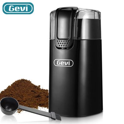 （HOT NEW）เครื่องบดกาแฟไฟฟ้า Gevi เครื่องบดสแตนเลสสำหรับกาแฟ EspressoMochas Noiseless การดำเนินงานสีดำ GECGI140 U