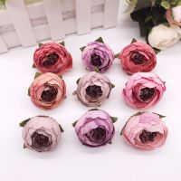 ◕▩◐ 5Pcs Artificial Tea Rose Bud small peony flower head flores for wedding decoration Wreath Scrapbooking DIY Craft Fake Flowers