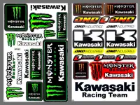 สติ๊กเกอร์แต่งรถ Monster Kawasaki Racing Team รถมอเตอร์ไซค์ บิ๊กไบค์ รถซิ่ง สติ๊กเกอร์ติดกระจก แต่งรถรถยนต์ รถกระบะ ติดหมวกกันน็อค จำนวน 2 แผ่น MK03