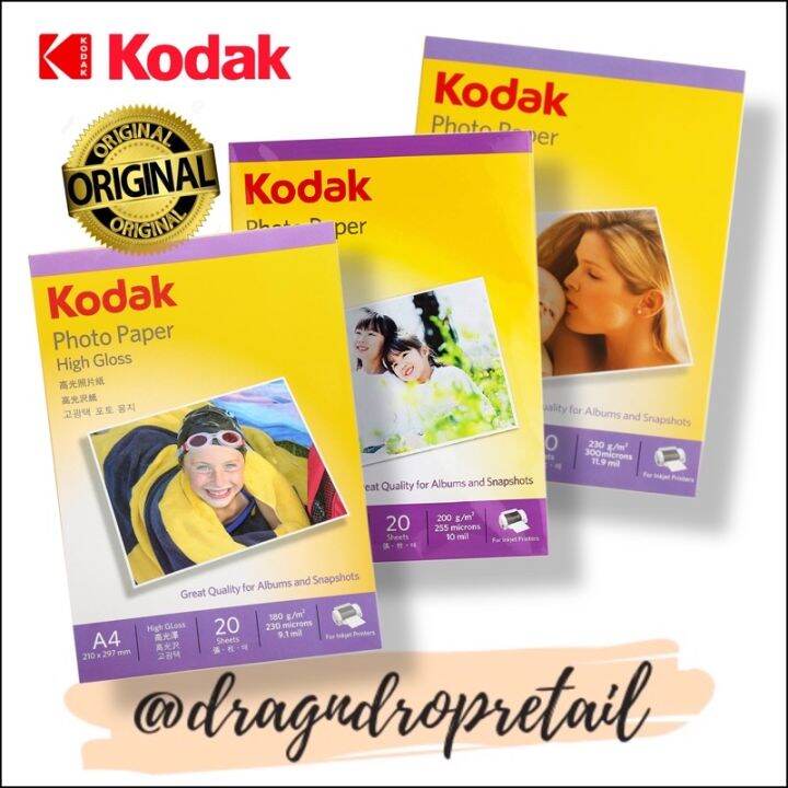 KODAK Photo Paper A4 High Gloss 180 200 230 GSM for Inkjet Printers