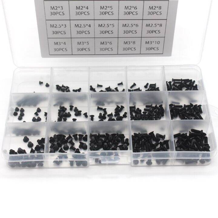 m2-m2-5-m3-carbon-steel-computer-notebook-laptop-screws-kit-countersunk-flat-head-phillips-mini-screw-set-450pcs-nails-screws-fasteners