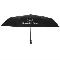 ร่มพับอัตโนมัติRain Menโลโก้รถWindproofรูปแบบร่มสีดำสำหรับMercedes Benz W204 W203 W205 W211 C S E Class Glla GLK