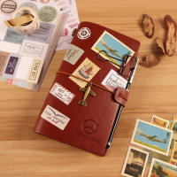 A6 Portable Notebook Diary Notepad Vintage Aircraft PU Leather Note Book Card Organizer Stationery Gift Traveler Journal