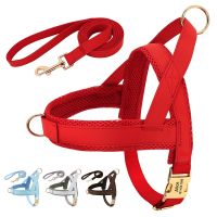 Personalized Dog Harness Leash Set No Pull Dog Harnesses Adjustable Pet Vests For Small Medium Large Dogs Pets Walking Lead Rope