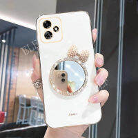 2023เคสมือถือชุบโลหะยอดนิยม Hp Infinix กล้องสุดหรู30 30i 30 Play ปกป้องเคสทีพียูแบบนุ่มสำหรับ INFINIX Smart 7พร้อมผีเสื้อน่ารักกระจกแต่งหน้า INFINIX HOT 30 PLAY