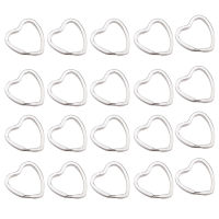 20Pcs Heart-Shaped Split Rings Key Rings