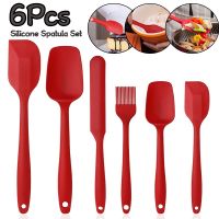 [hot]♟▦  6Pcs Silicone Utensils Spatula Non-Stick Scraper Resistant