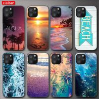 Sunset Beach Sea Phone Case For iPhone 11 12 13 14 Pro Max Mini Cover for iPhone 7 8 Plus XR XS MAX 5S SE 2020 Soft TPU  Fundas  Screen Protectors